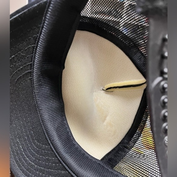 Vintage 80s F-15 Eagle Tactile Fighter Jet Trucker Hat Snap Back Black NKM INC - Picture 8 of 9